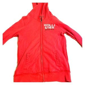 Hollister Dark Pink Zip Up Sweat Shirt Kids large